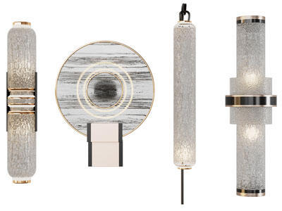 新中式水晶玻璃壁灯