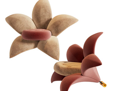 现代百合花朵造的单人沙发3d模型 现代百合花朵造的单人沙发