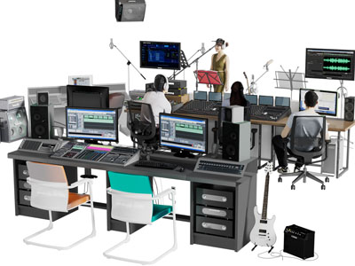 现代录音棚录音设备