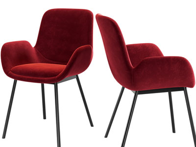 现代红色休闲椅子