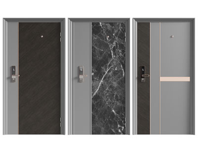 现代带密码锁的入户平开门