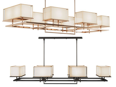 新中式方形灯罩吊灯