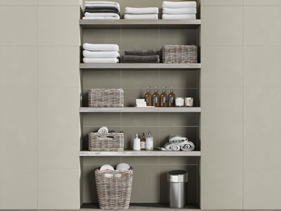 现代嵌入墙体的毛巾、卫浴用品收纳架