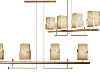 新中式方形灯罩吊灯