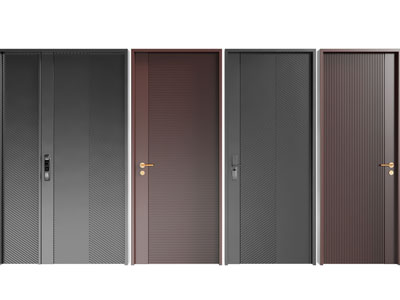 现代带密码锁的平开门