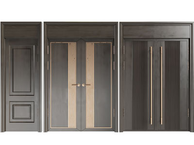 现代单扇、双扇实木平开门