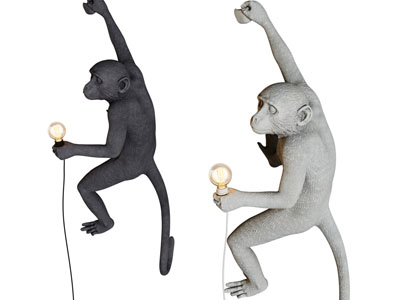 现代攀爬的猴子壁灯