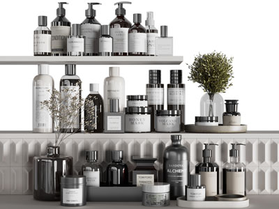 现代洗发水、香水化妆品卫浴小件