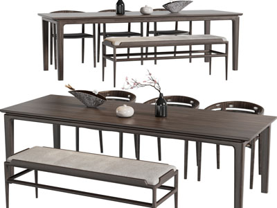 新中式实木茶桌椅组合