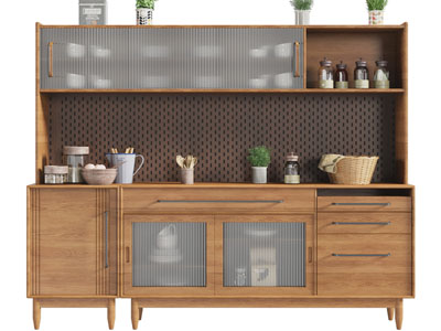 北欧实木餐边柜