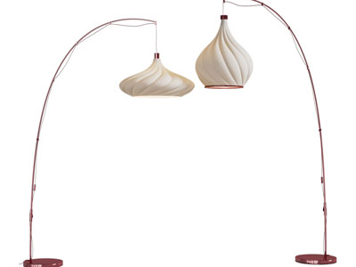 现代螺旋纹理灯罩的落地灯