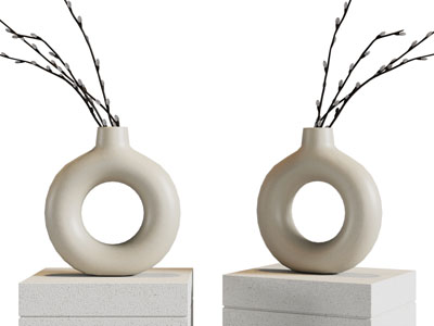 侘寂风花瓶花卉