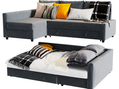 现代布艺多功能多人沙发床