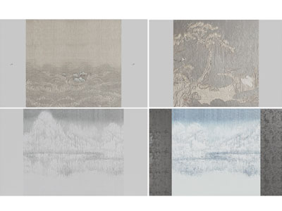 新中式背景墙3d模型 新中式背景墙