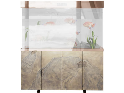 新中式带收纳柜的鱼缸