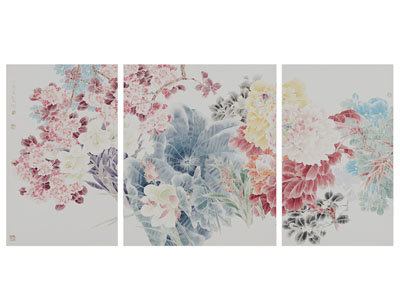 新中式花卉装饰挂画