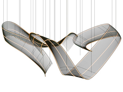 现代透明飘带吊灯