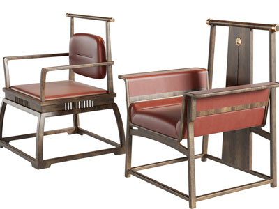 新中式实木扶手椅、休闲椅子