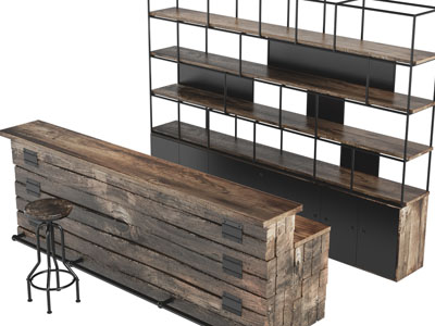 工业风loft吧台、装饰柜