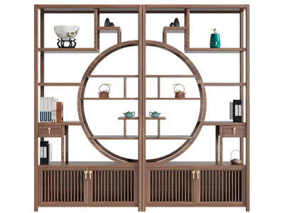 新中式实木对称装饰柜