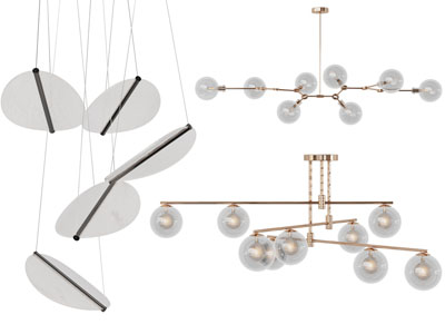 现代玻璃灯罩吊灯