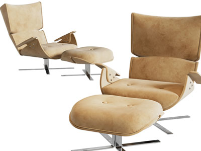 现代躺椅、脚踏