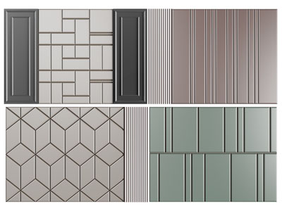 现代凹凸几何纹理的背景墙3d模型 现代凹凸几何纹理的背景墙