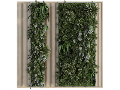 现代实木植物墙