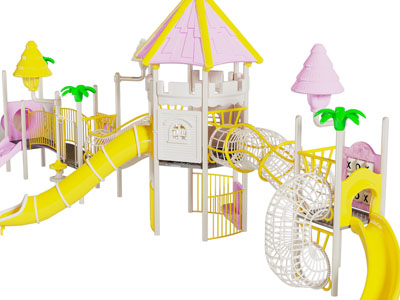 现代大儿童滑滑梯3d模型 现代大儿童滑滑梯