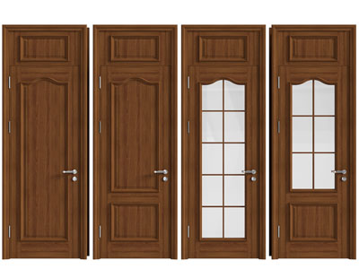 简欧实木装饰玻璃的单扇平开门