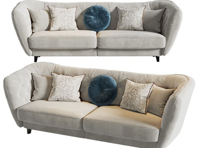 现代布艺双人沙发3d模型 现代布艺双人沙发