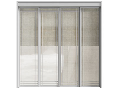 新中式四扇玻璃推拉门