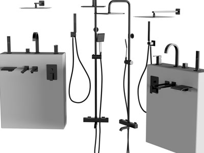 现代水龙头、淋浴花洒3d模型 现代水龙头、淋浴花洒