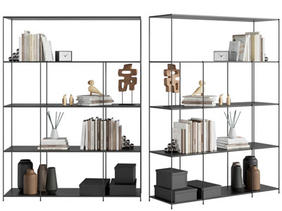 现代开放式收纳装饰架