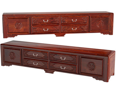 中式雕花红木电视柜