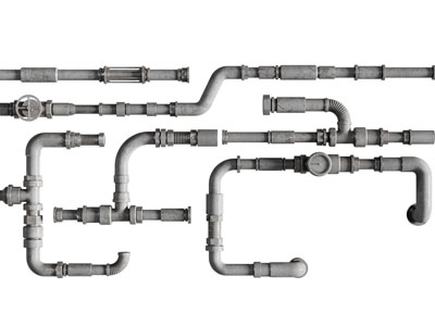 工业风loft水管、弯管3d模型 工业风loft水管、弯管