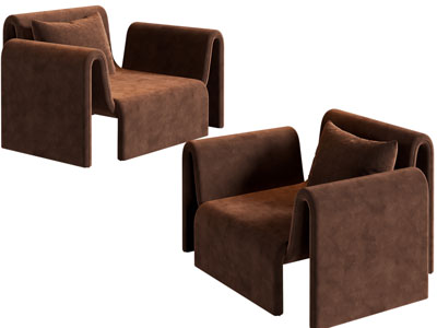 现代布艺单人沙发3d模型 现代布艺单人沙发