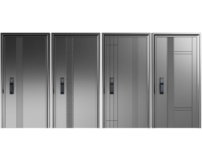 现代带密码锁平开门