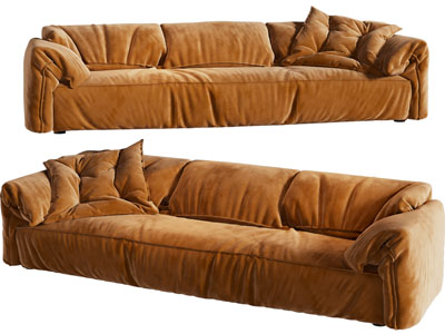 现代布艺多人沙发