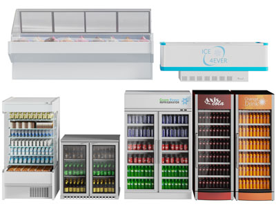 现代超市饮料生鲜冰箱、保鲜柜