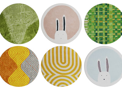 现代圆形卡通图案地毯