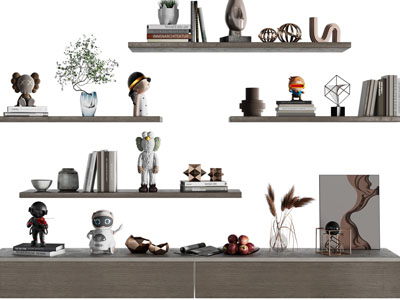 现代墙面隔板装饰品摆件组合