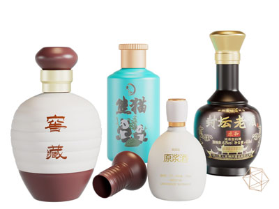 现代陶瓷白酒酒瓶3d模型 现代陶瓷白酒酒瓶