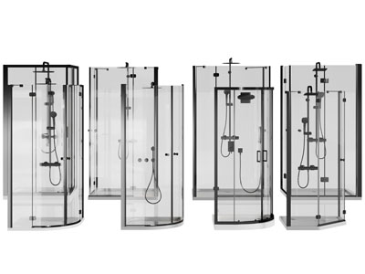 现代玻璃淋浴房3d模型 现代玻璃淋浴房