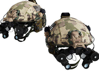 现代带望远镜的军用头盔3d模型 现代带望远镜的军用头盔