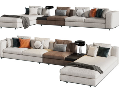 现代转角多人沙发