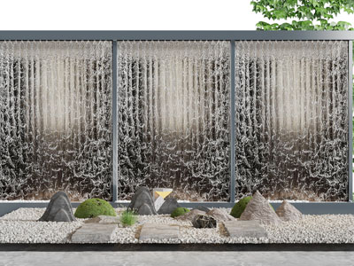 新中式水景、石头景观园艺小品