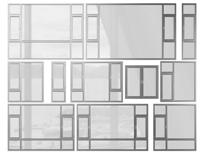 现代金属边框的平开窗户