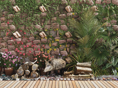 现代农家乐植物墙