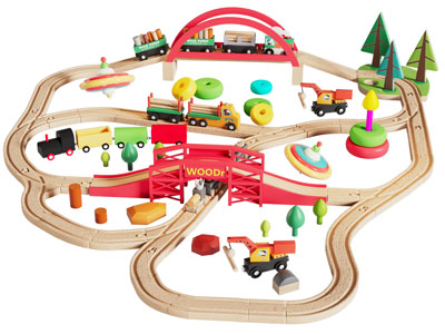 现代轨道火车儿童玩具